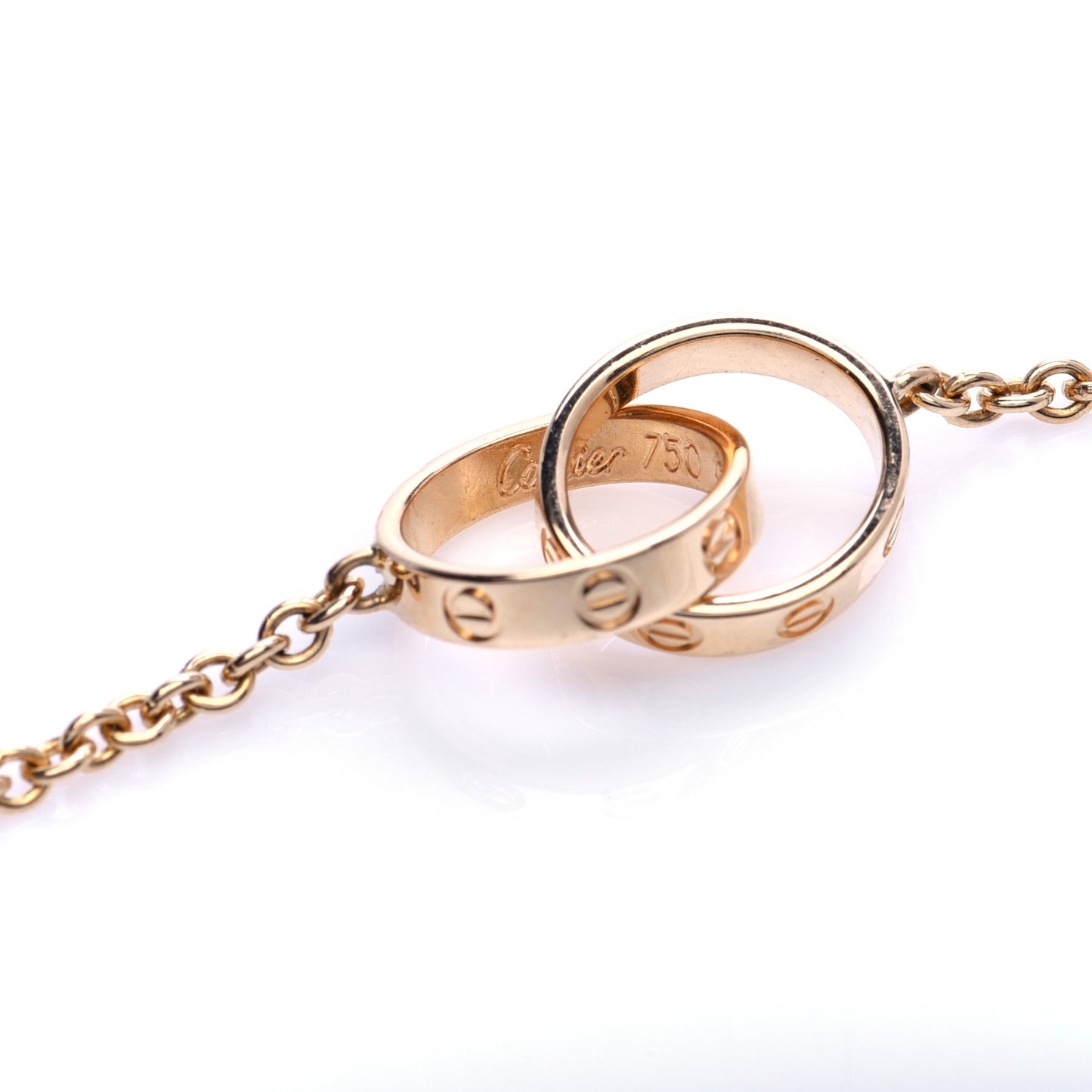 18K Yellow Gold Interlocking LOVE Necklace