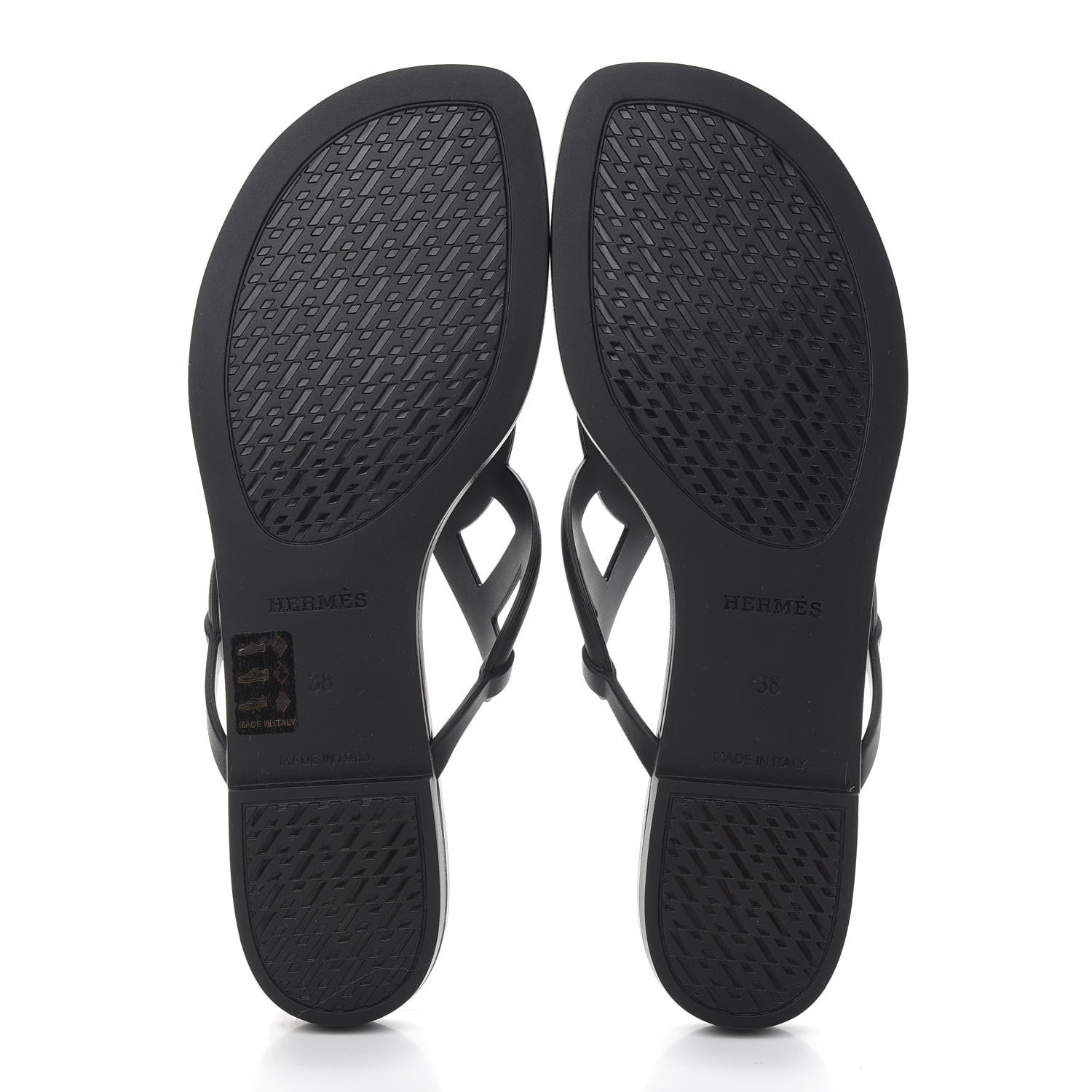 Hermes Rubber Womens Egerie Sandals 38 Black 5 of 7
