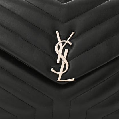 Saint Laurent Calfskin Y Quilted Monogram Medium Loulou Satchel Black 9 of 12