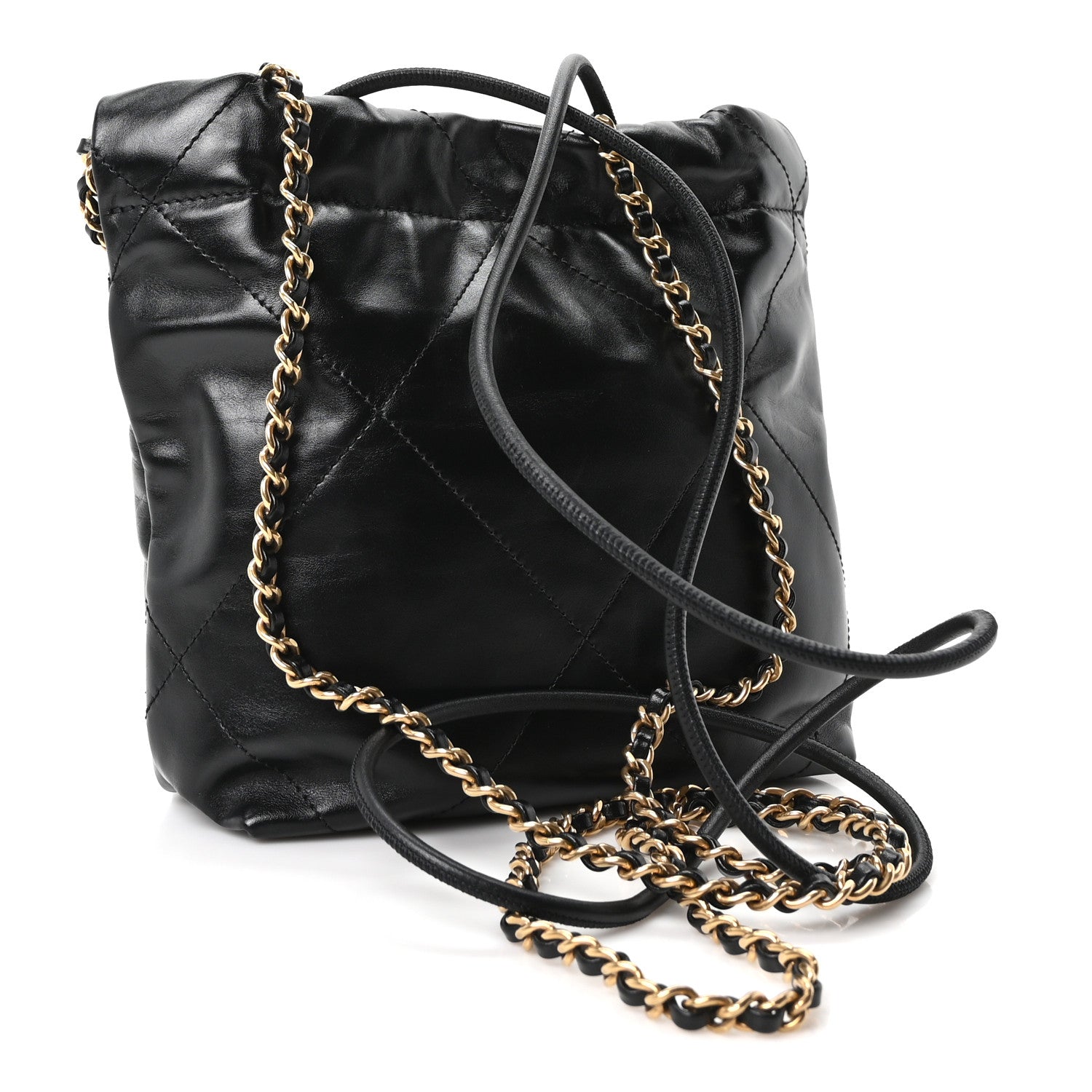 Chanel Shiny Calfskin Quilted Mini Chanel 22 Black 3 of 11