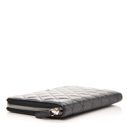 Chanel Lambskin Quilted Large Zip Around Organizer Wallet Black 4 of 9