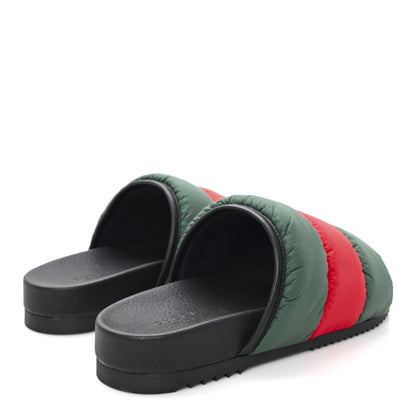 Gucci Nylon Web Womens Slide Sandals 39 Black Green Red 5 of 9