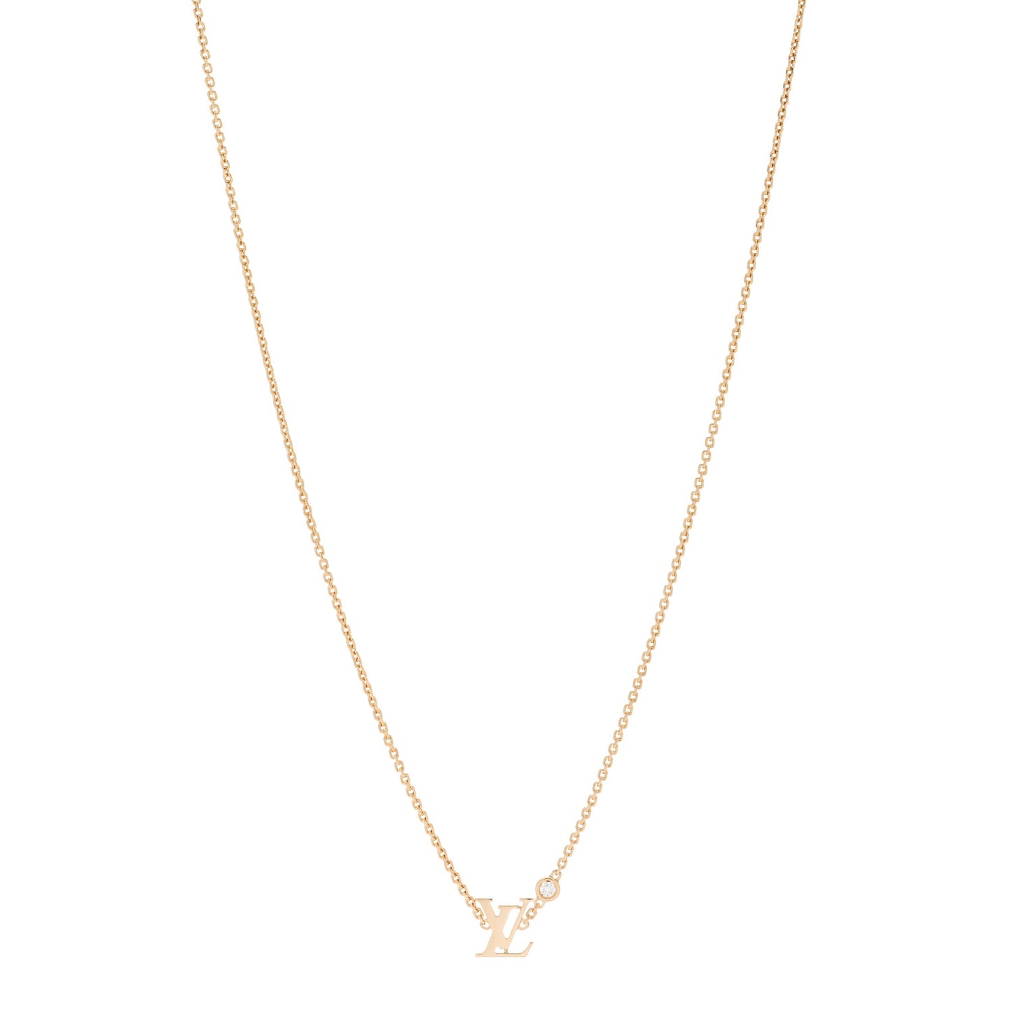 18K Yellow Gold Diamond Idylle Blossom LV Pendant Necklace