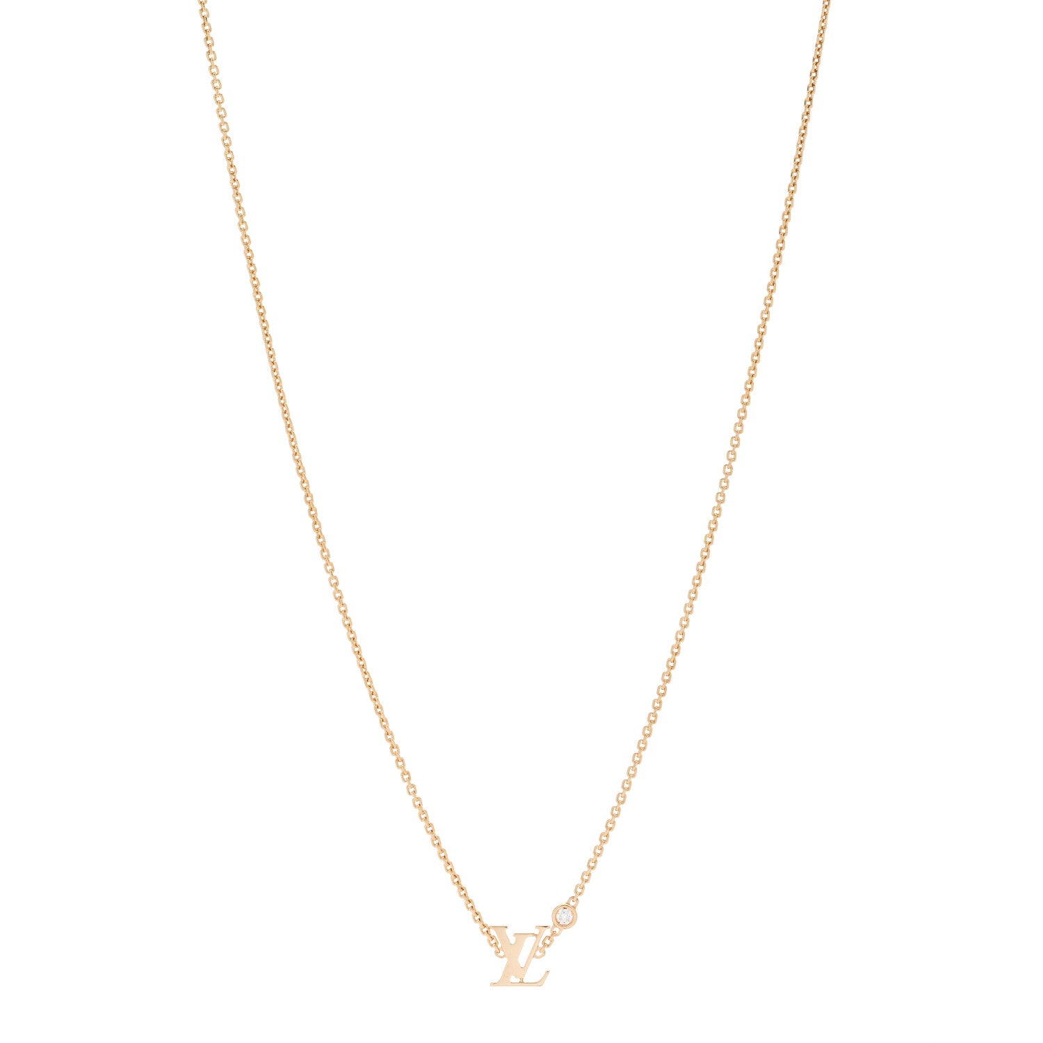 Louis Vuitton 18K Yellow Gold Diamond Idylle Blossom LV Pendant Necklace 1 of 5