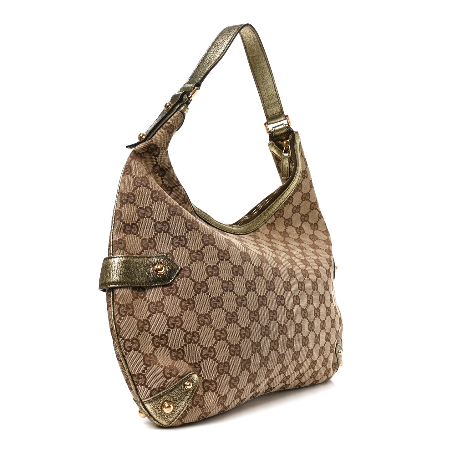Monogram Horsebit Chain Hobo Gold