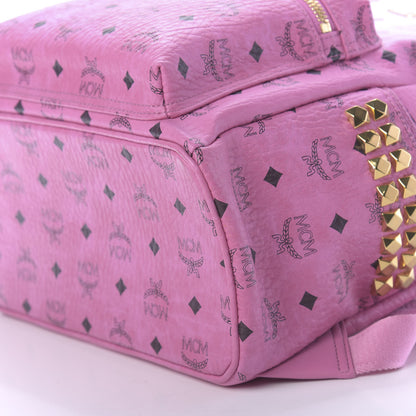 MCM Visetos Medium Side Studs Stark Backpack Pink 6 of 9