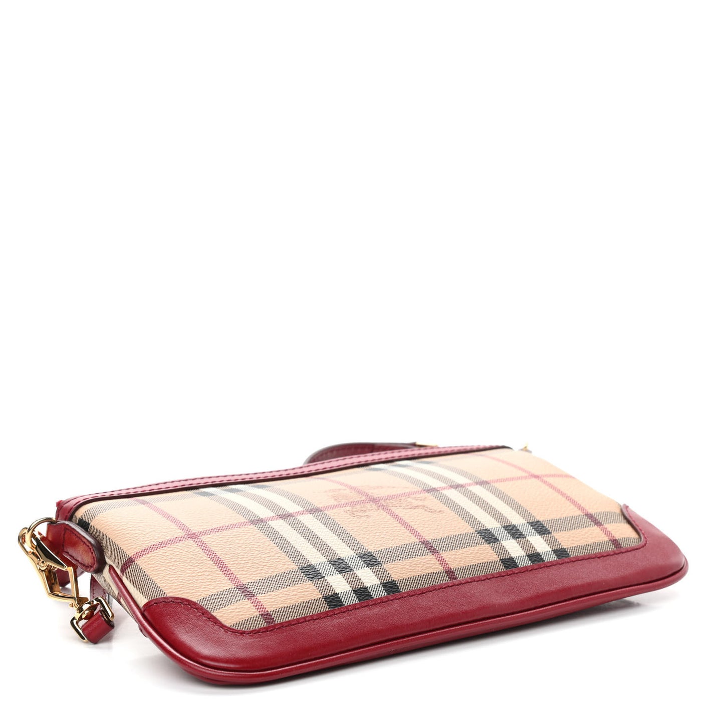 Haymarket Check Small Peyton Crossbody Clutch Bag Military Red