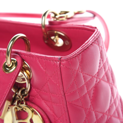 Christian Dior Lambskin Cannage Medium Lady Dior Fuchsia 16 of 17