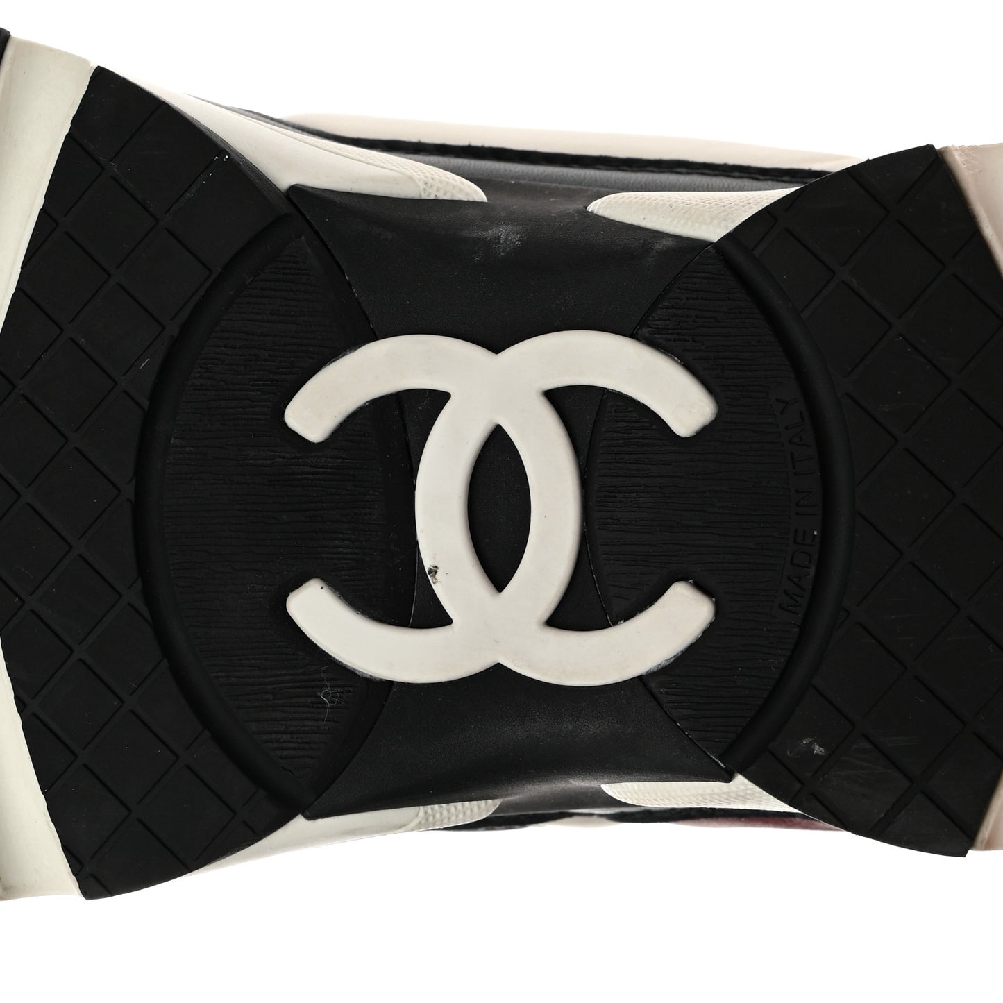 Calfskin CC Sneakers 38 Navy Blue White Light Burgundy