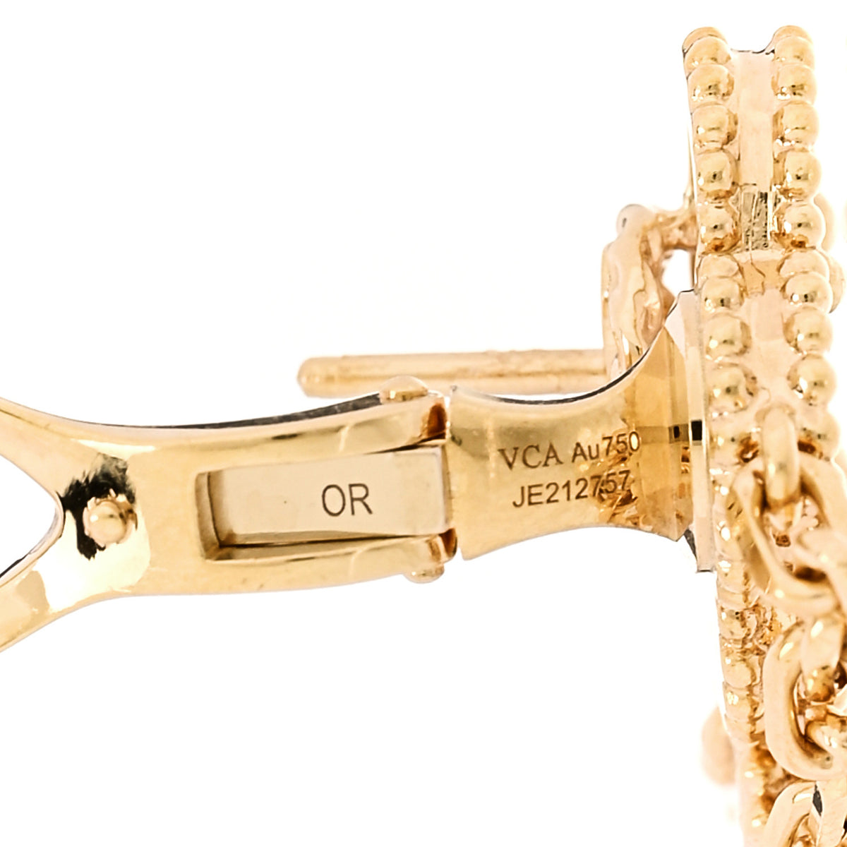 Van Cleef & Arpels 18K Yellow Gold Mother of Pearl 2 Motifs Magic Alhambra Earrings 4 of 5