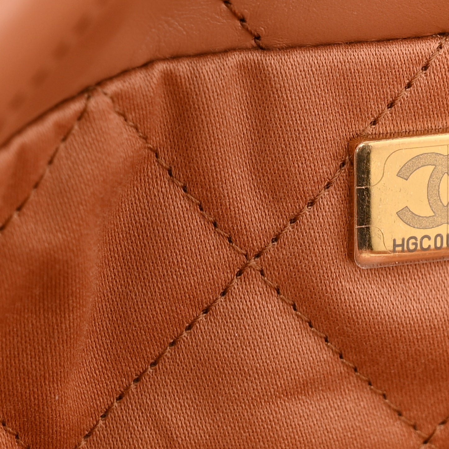 Shiny Calfskin Quilted Small Chanel 22 Camel