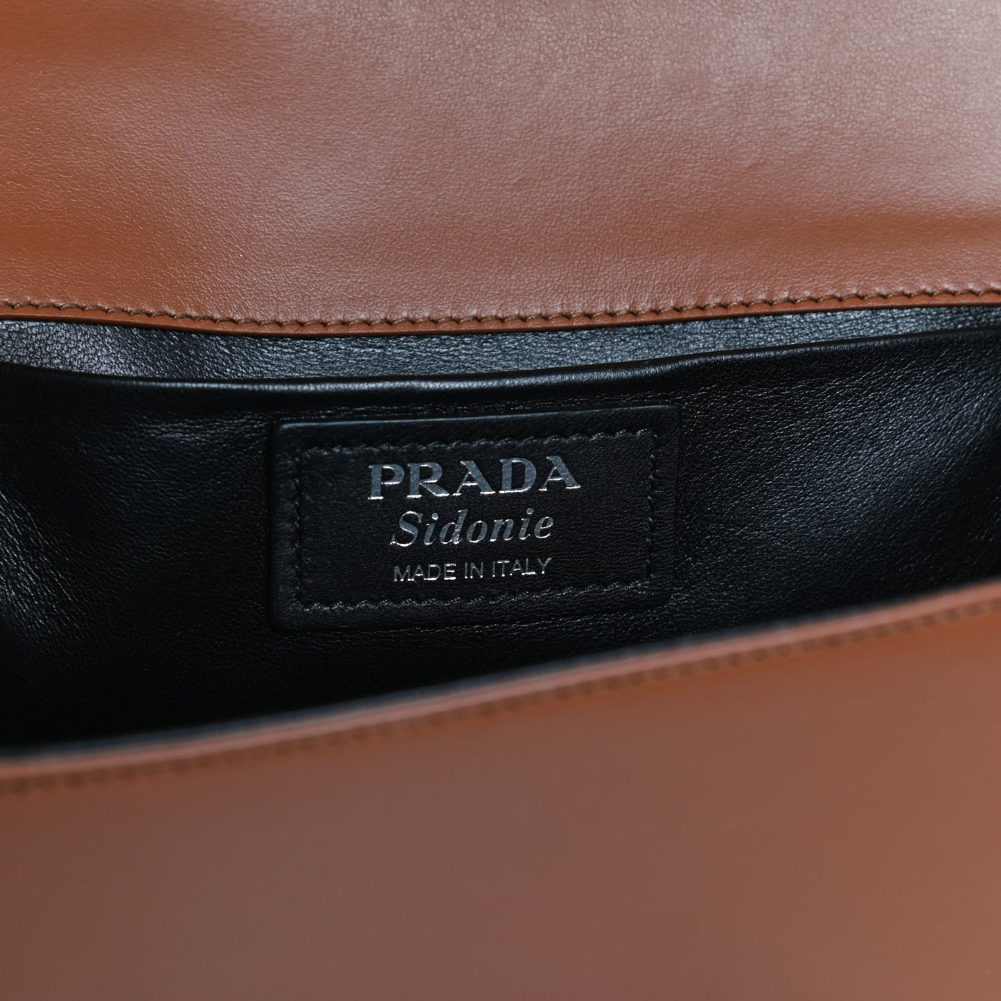 City Calfskin Saffiano Sidonie Shoulder Bag Cognac