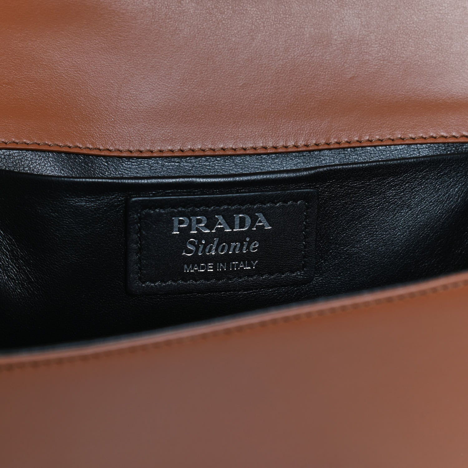 Prada City Calfskin Saffiano Sidonie Shoulder Bag Cognac 6 of 10