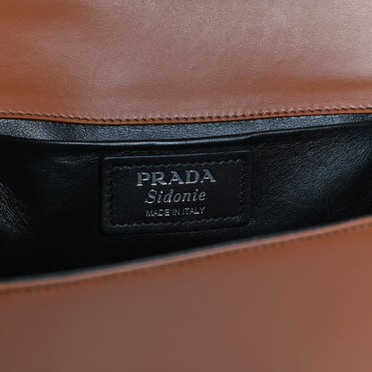 Prada City Calfskin Saffiano Sidonie Shoulder Bag Cognac 6 of 10