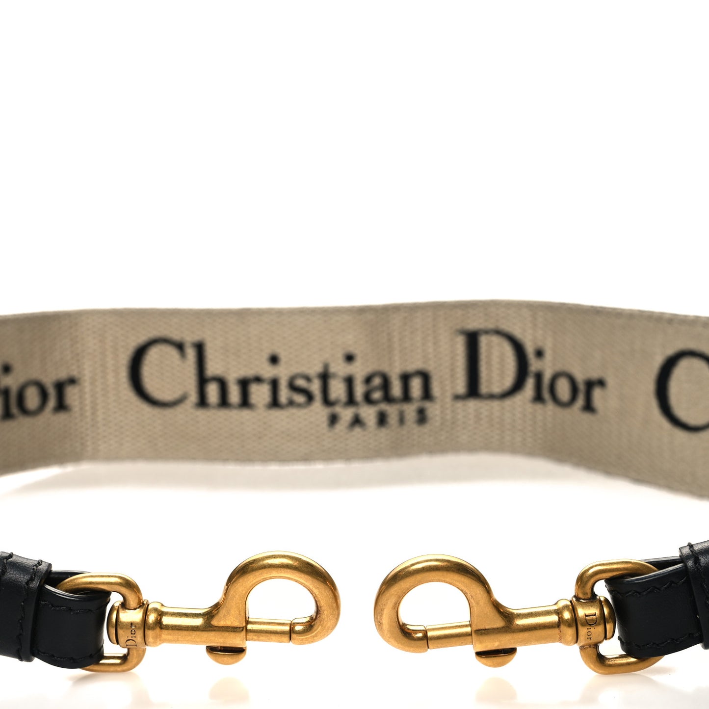 Canvas Embroidered Shoulder Strap Black
