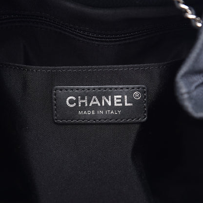 Chanel Caviar Flat Quilted CC Chain Bucket Drawstring Bag Black 6 of 10