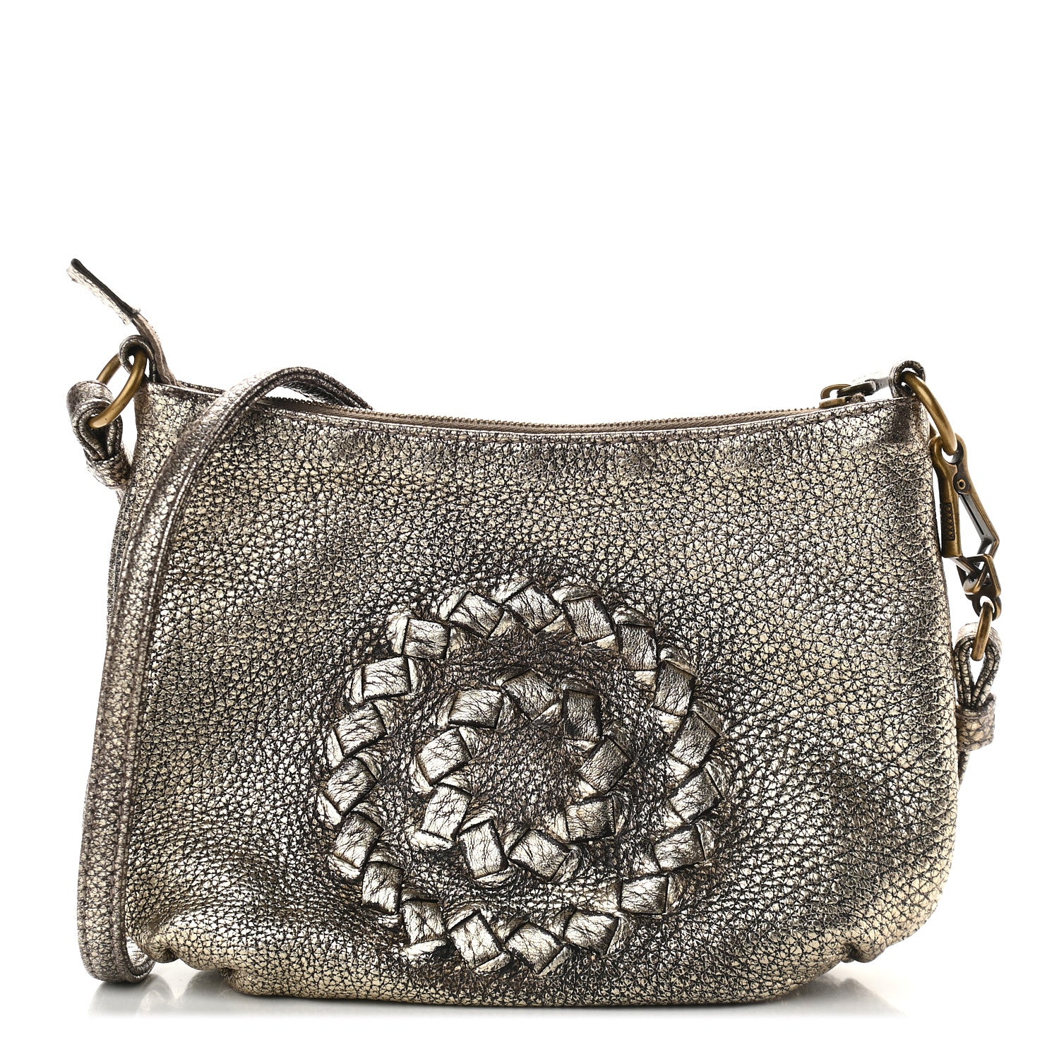 Bottega Veneta Metallic Cervo Illusion Crossbody Bronze 1 of 9