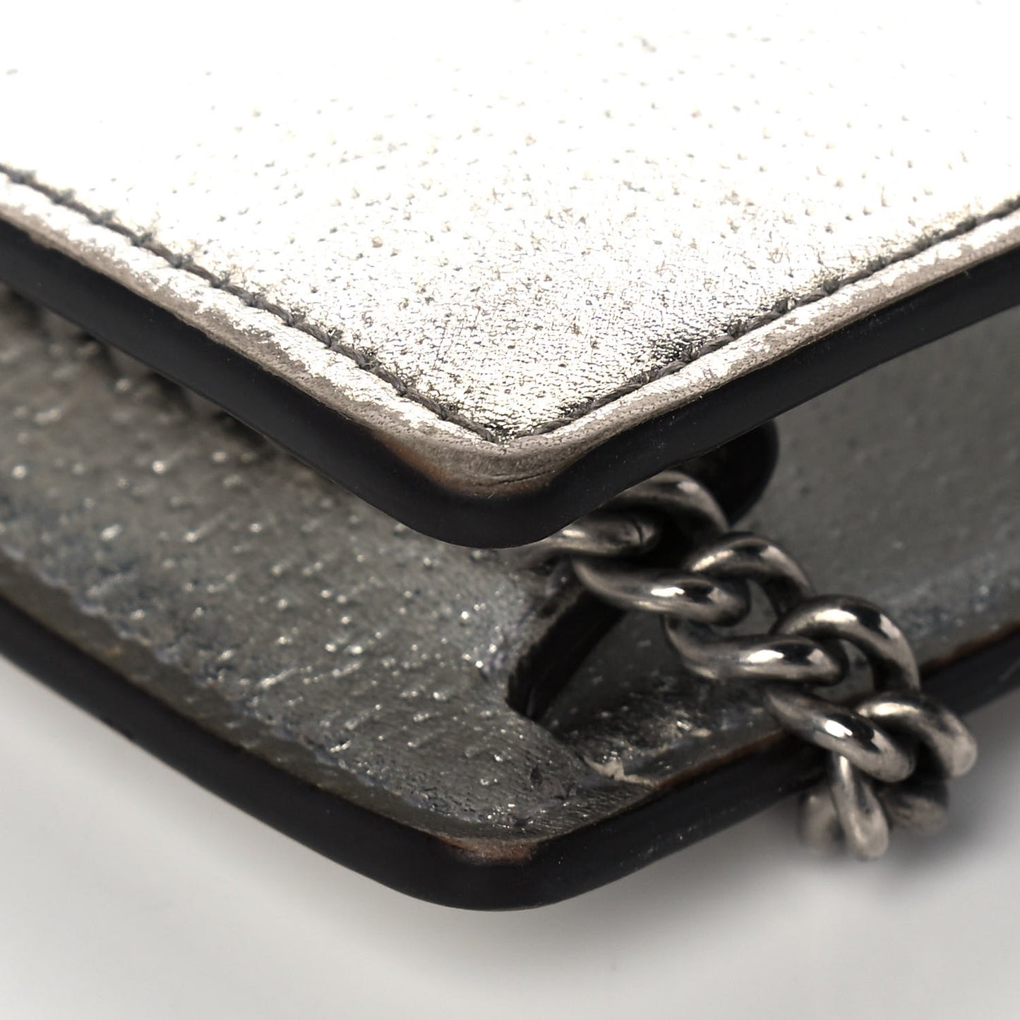 Metallic Calfskin Super Mini Dionysus Shoulder Bag Silver