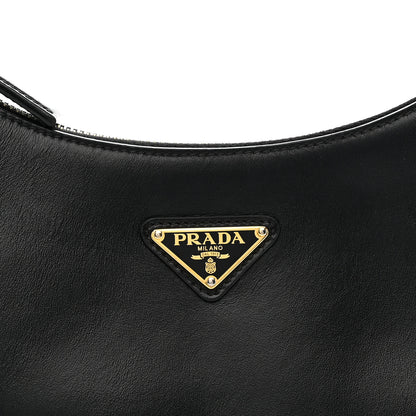 Prada Soft Calfskin Arque Shoulder Bag Black 7 of 9