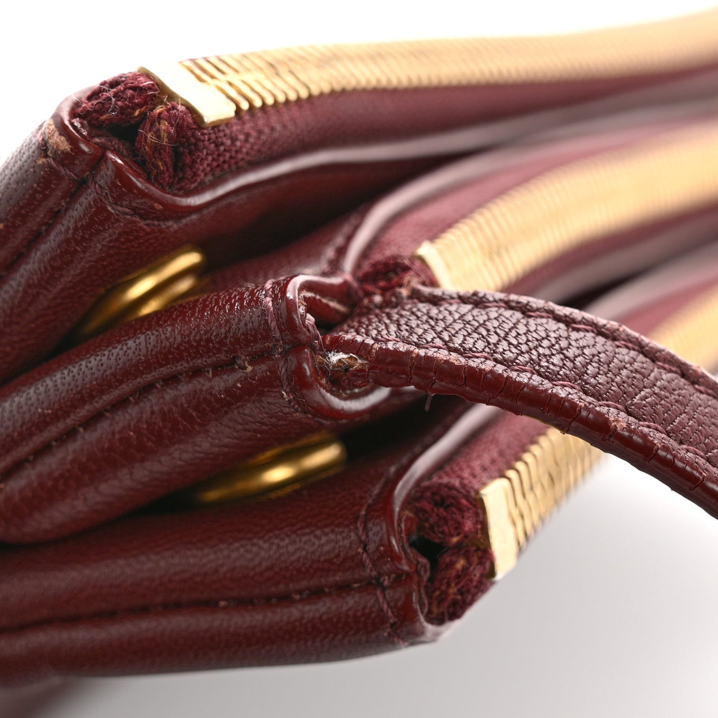 Lambskin Small Trio Crossbody Bag Burgundy