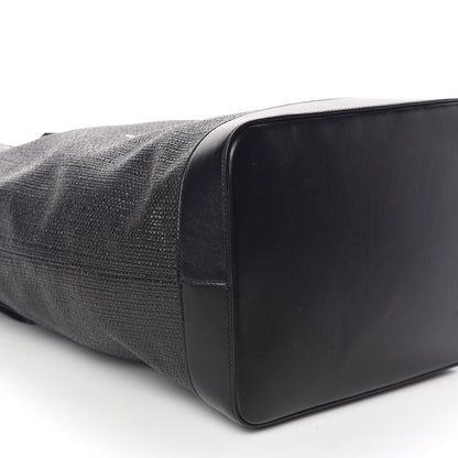 Saint Laurent Linen Canvas Teddy Shopping Bag Black 6 of 11