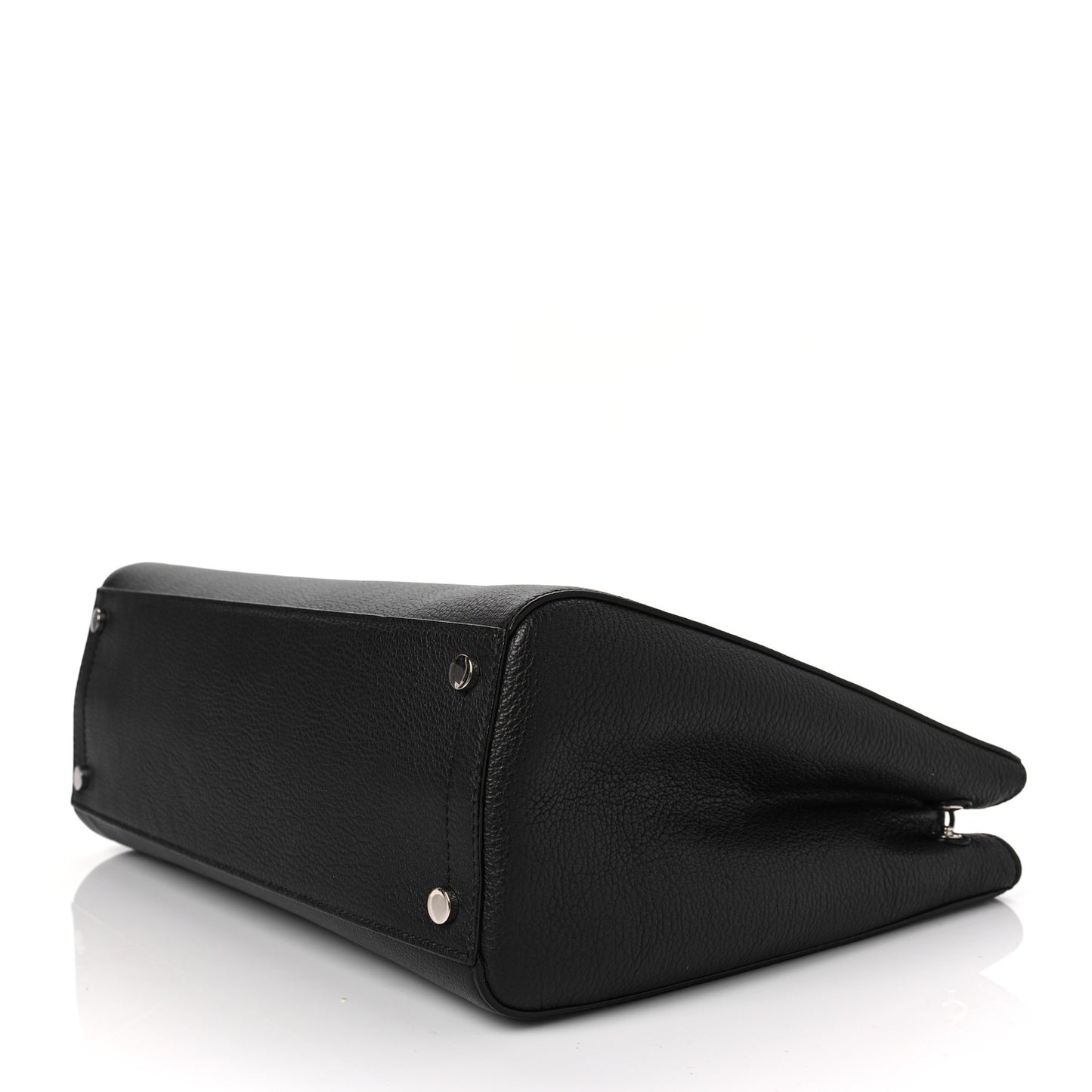 Calfskin Large Varenne Logo Top Handle Satchel Black