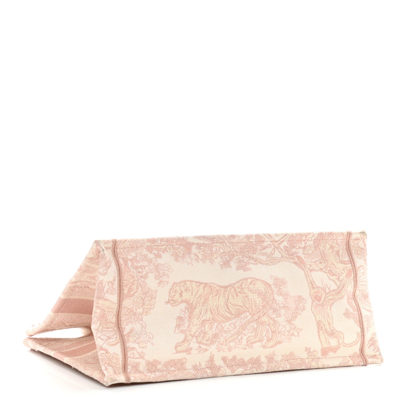 Canvas Embroidered Medium Dioriviera Toile De Jouy Book Tote Rose