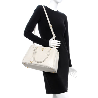 Prada Saffiano Lux Medium Tote Talco 2 of 17