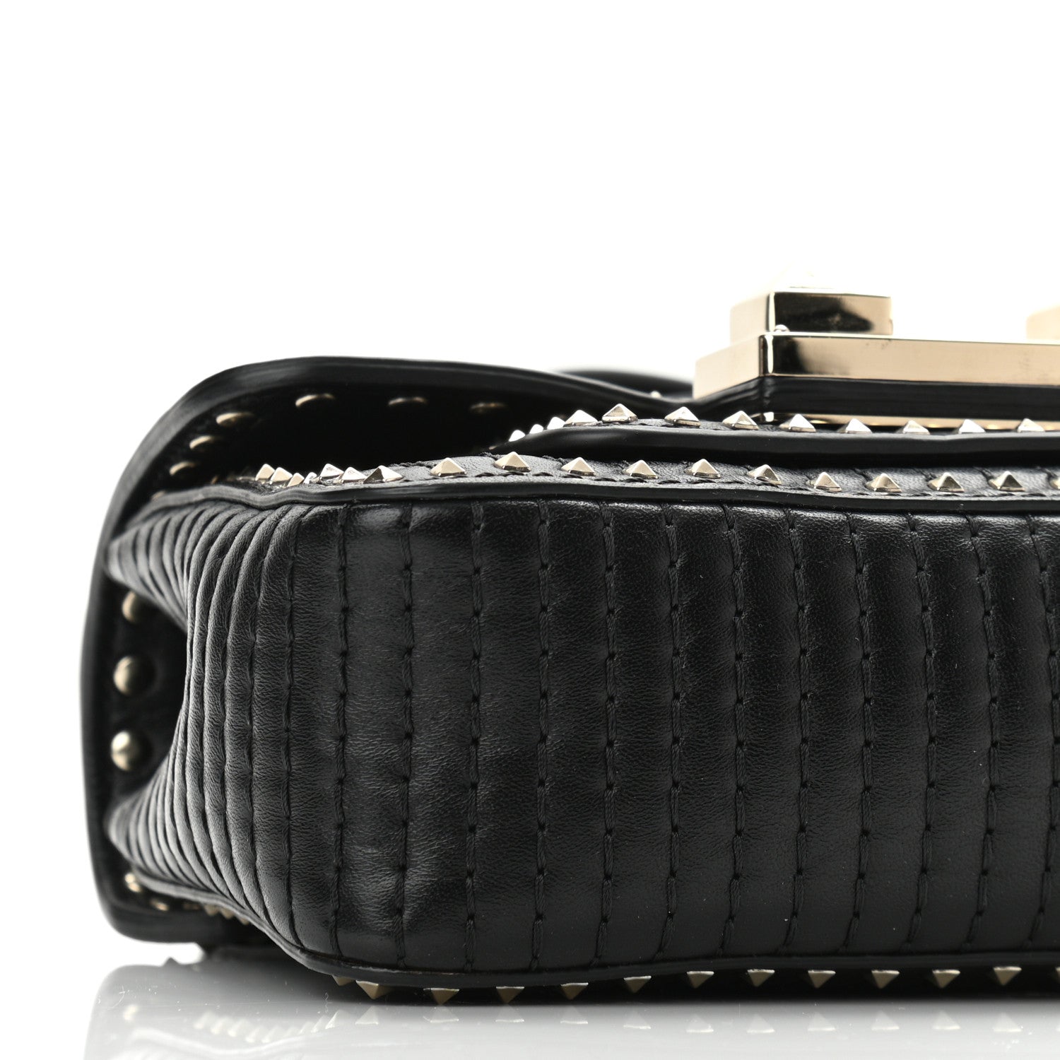 Valentino Garavani Lambskin ZiggyStud Rockstud Convertible Crossbody Belt Bag Black 8 of 10
