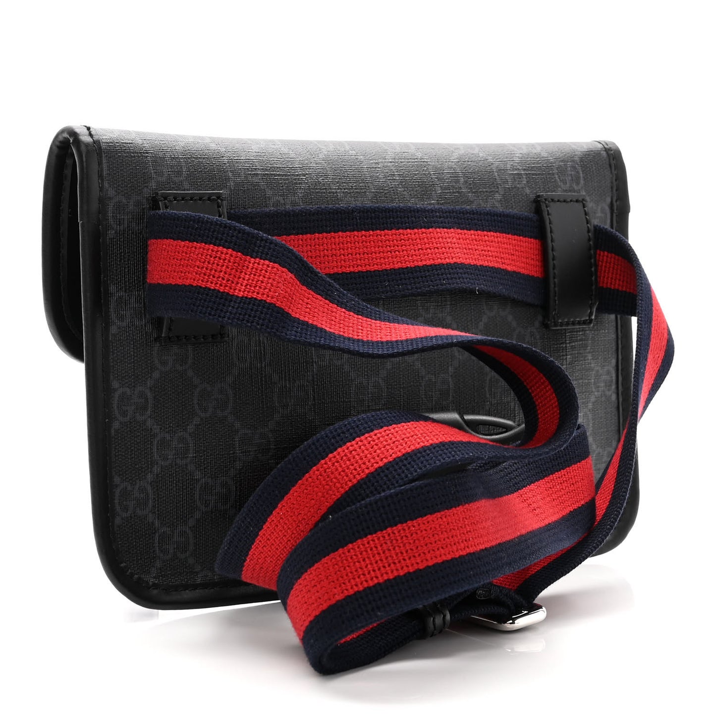 GG Supreme Monogram Web Slim Belt Bag Black Grey