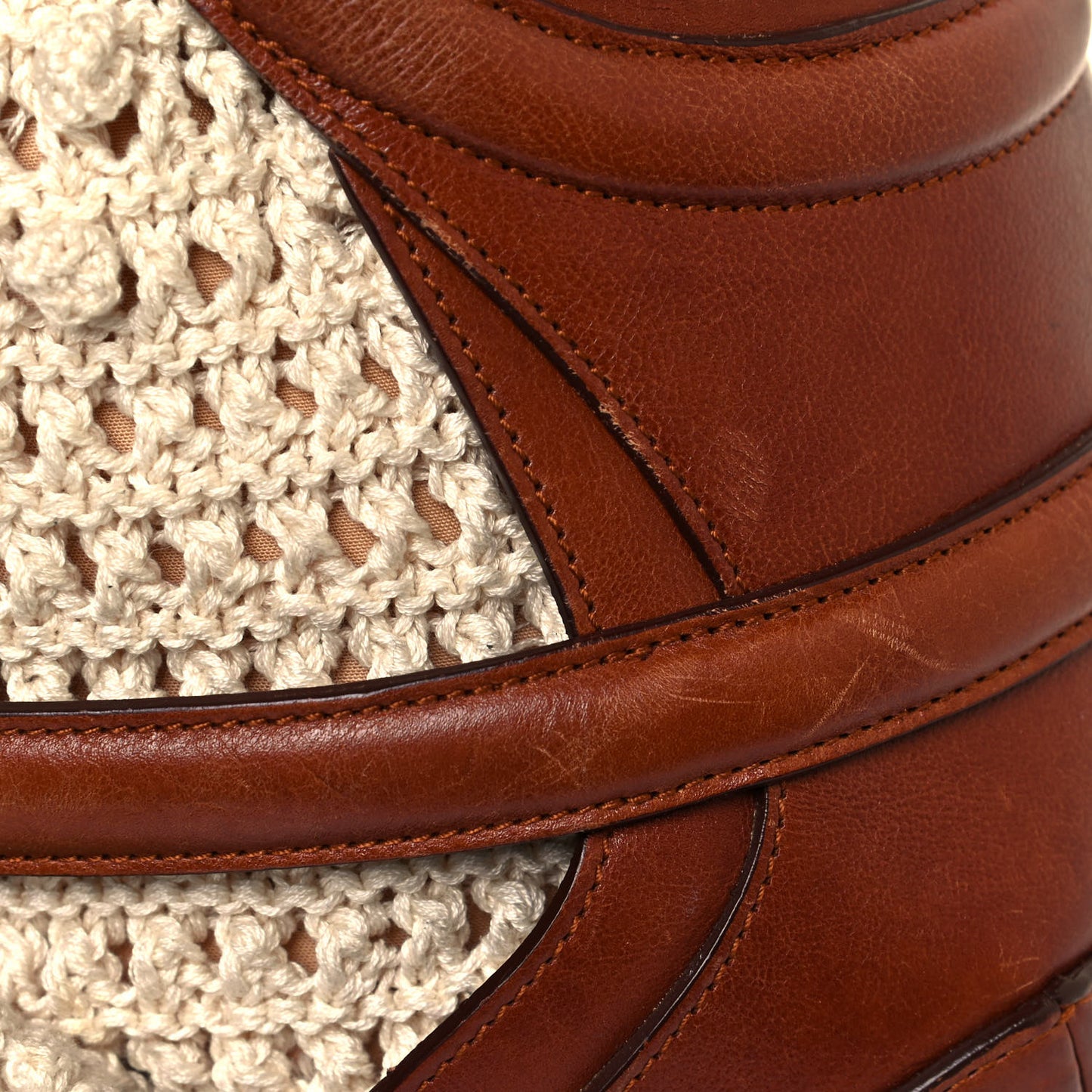 Nylon Crochet Novak Bag Tan