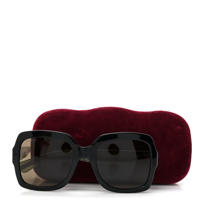 Gucci Acetate Square Frame Web Glitter Sunglasses GG0036S Black Green 8 of 8