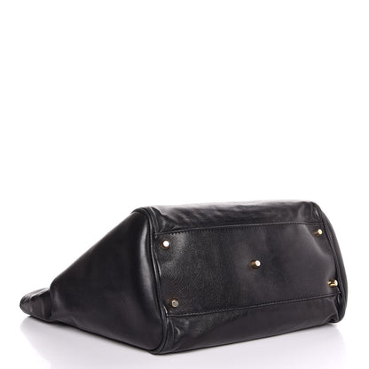 Burberry Calfskin Haymarket Check Small Canterbury Tote Black 7 of 21