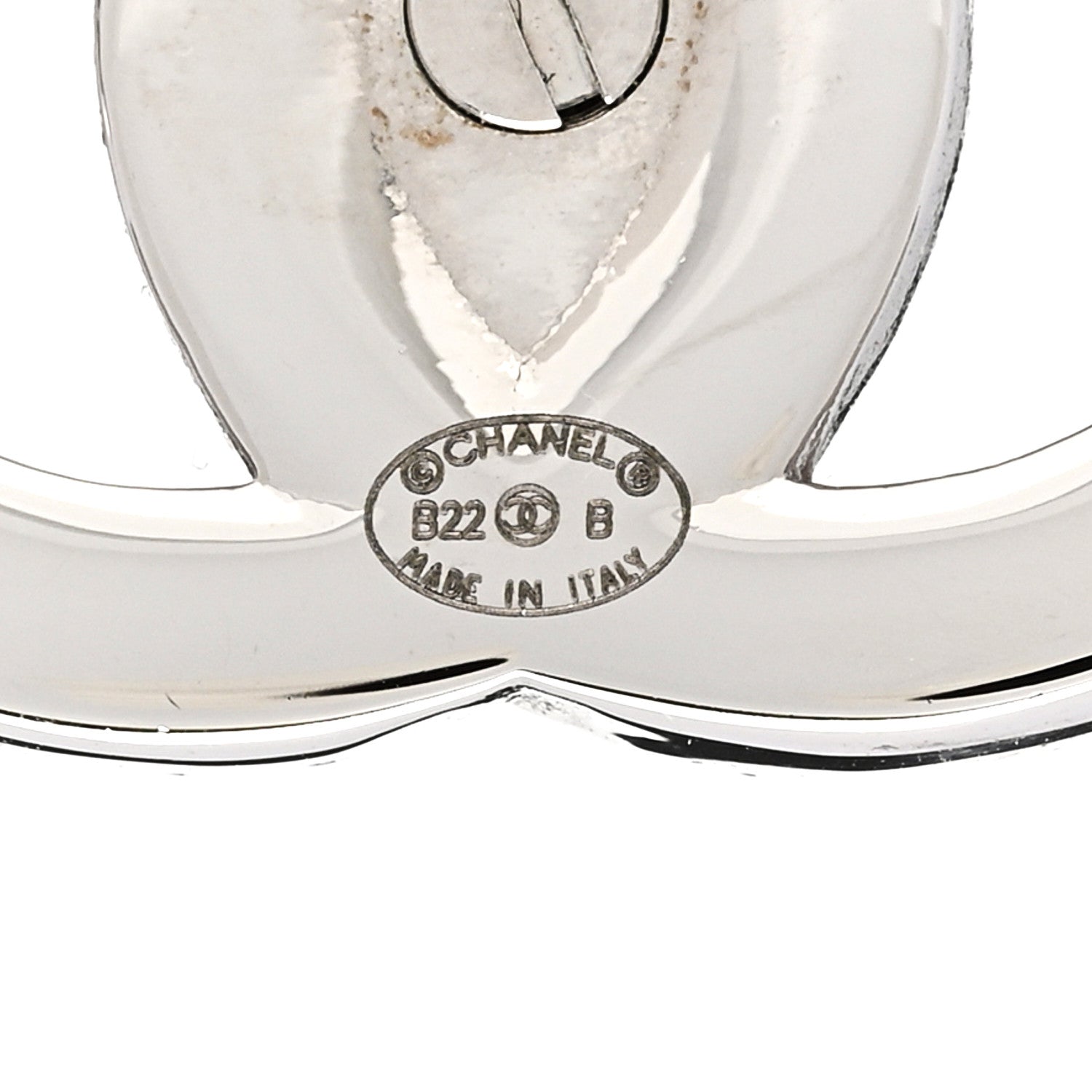 Chanel Crystal CC Turnlock Earrings Silver 4 of 4