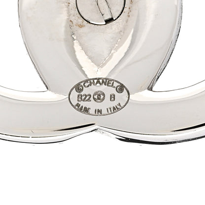 Chanel Crystal CC Turnlock Earrings Silver 4 of 4