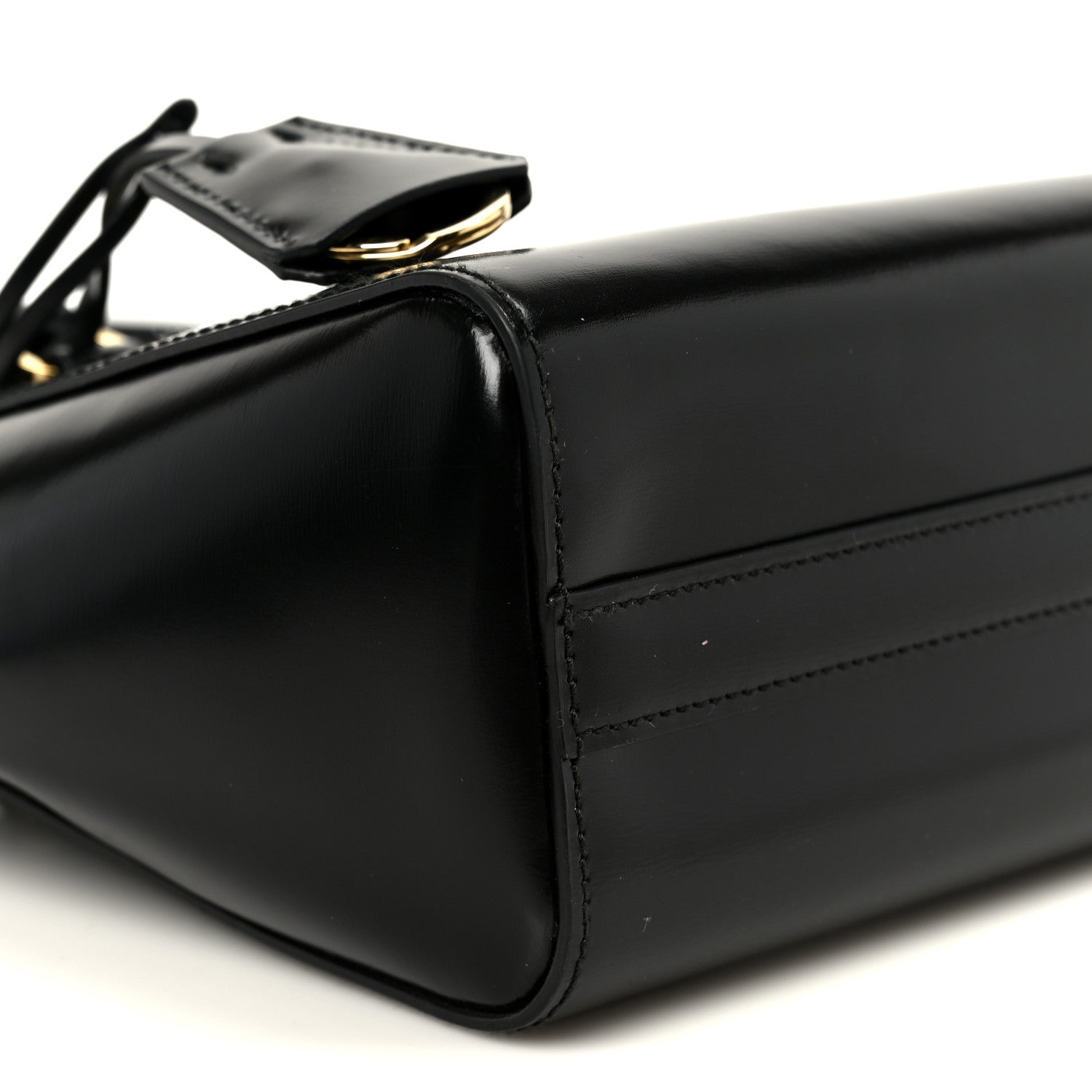 Prada Brushed Calfskin Mini Zippered Crossbody Tote Black 9 of 10