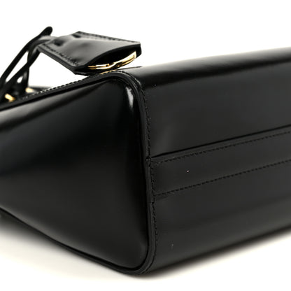 Prada Brushed Calfskin Mini Zippered Crossbody Tote Black 9 of 10