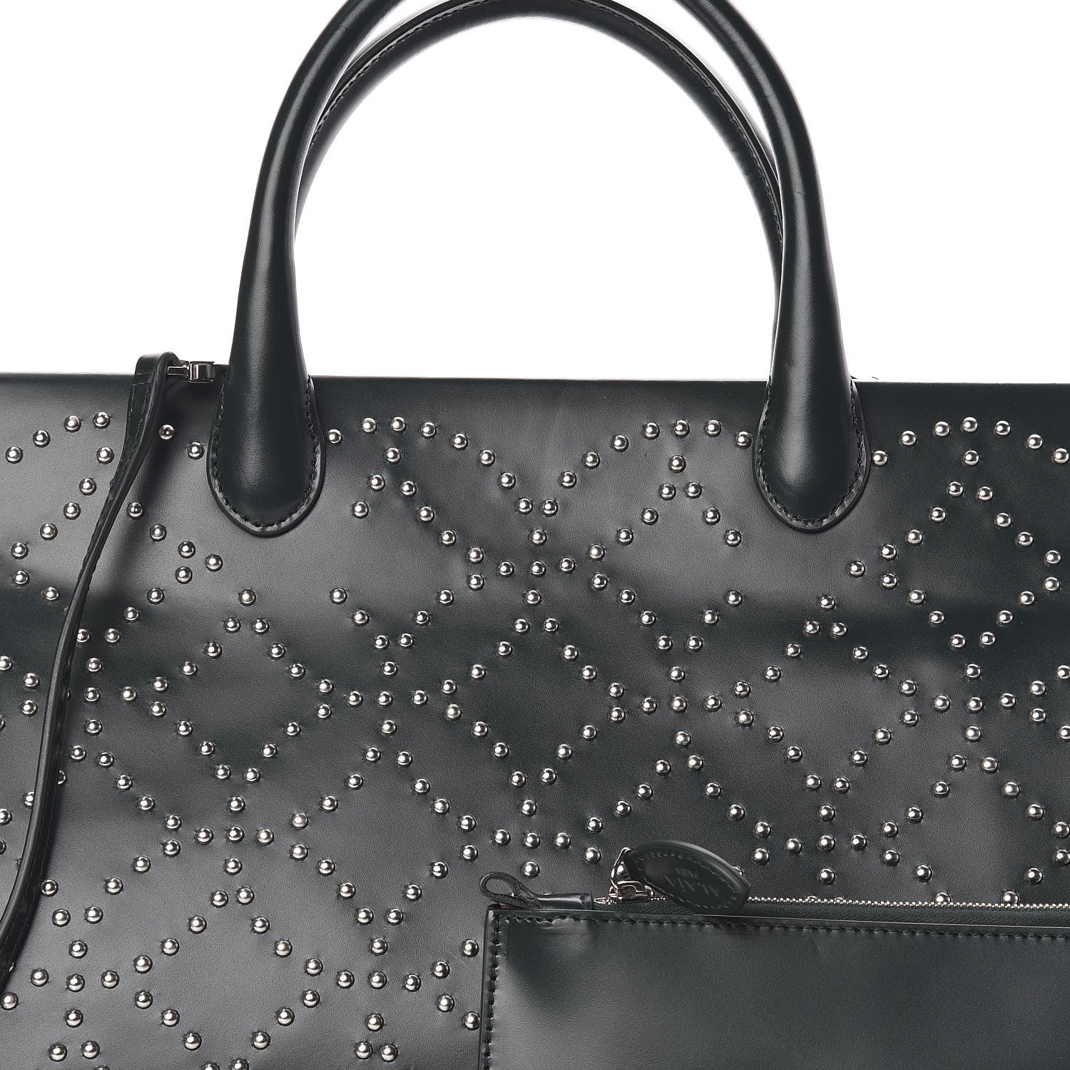 Alaia Calfskin Arabesque Studded Clous Tote Dark Green 10 of 10