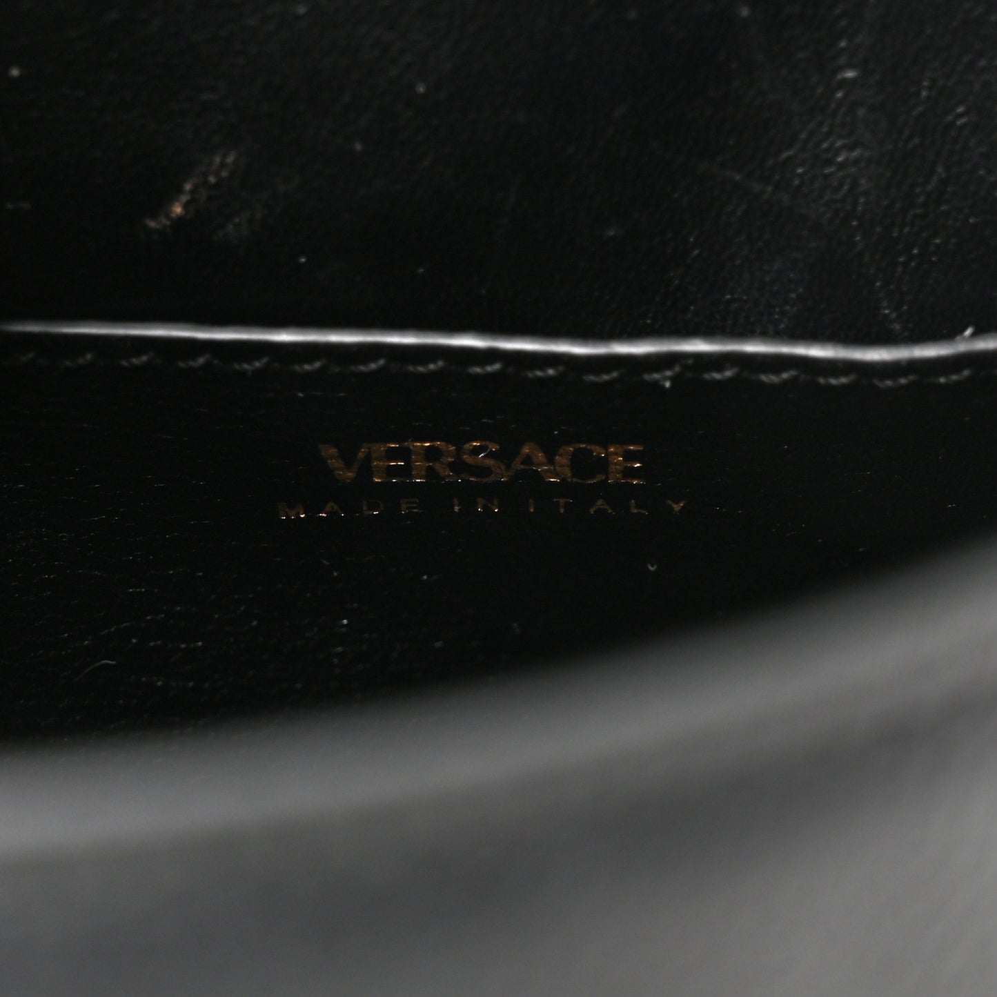 Grained Calfskin Small La Medusa Top Handle Bag Black