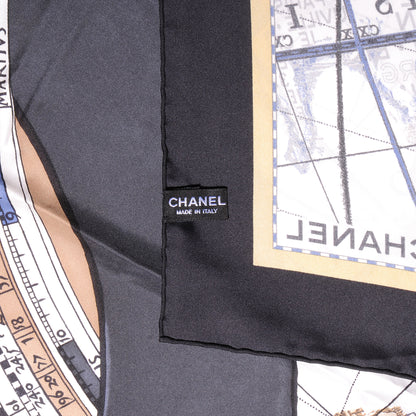 Chanel Silk Map Square Scarf CC 4 of 5
