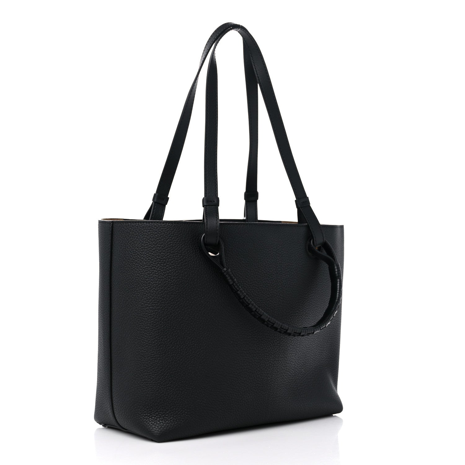 Loewe Grained Calfskin Small Anagram Tote Black 3 of 8