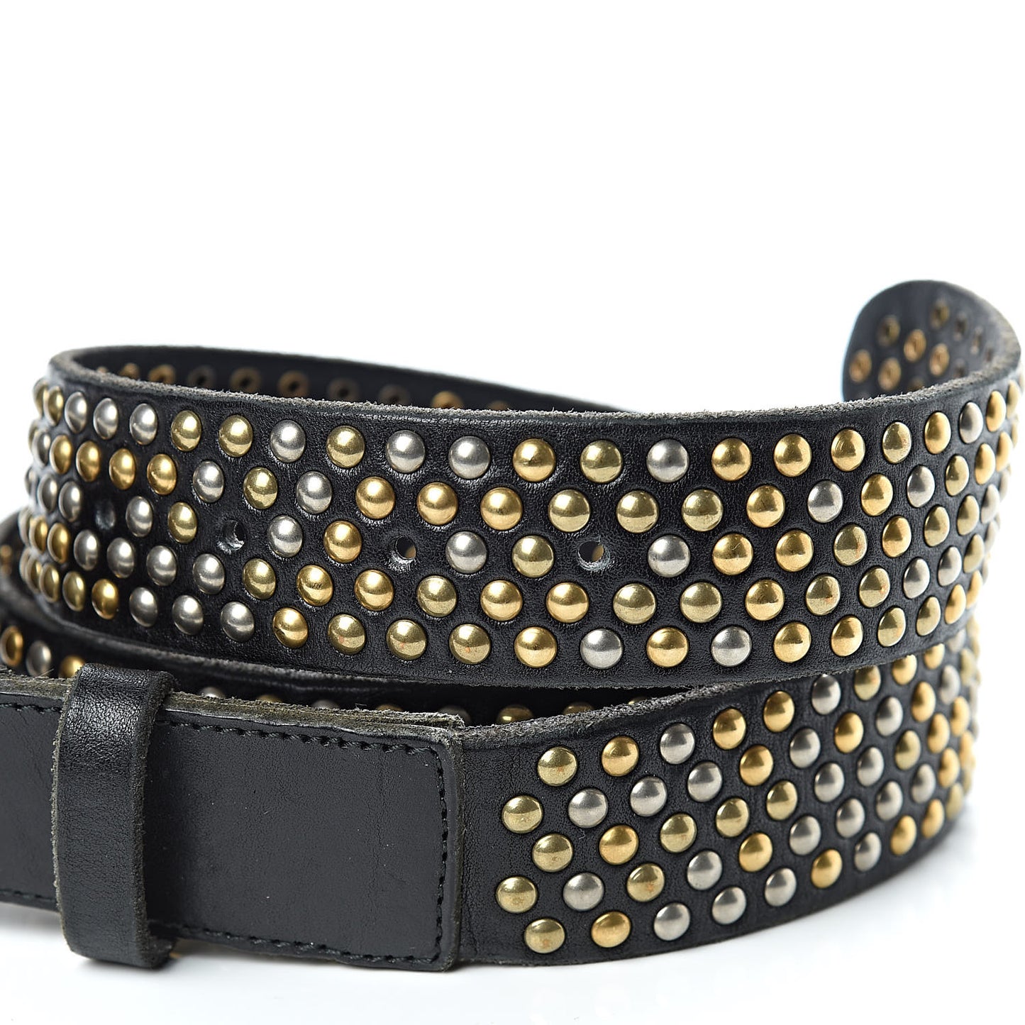 Calfskin Studded Feline Belt 90 36 Black