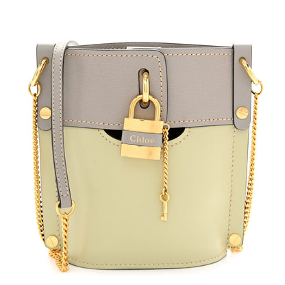 Chloe Shiny Calfskin Goatskin Mini Aby Bi-Color Bucket Light Eucalyptus 1 of 10