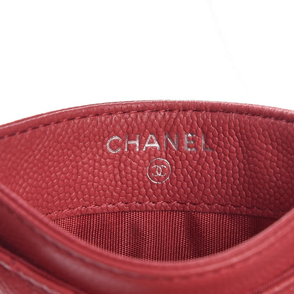 Chanel Caviar Quilted Diamond CC Duo Card Holder Dark Pink 7 of 10