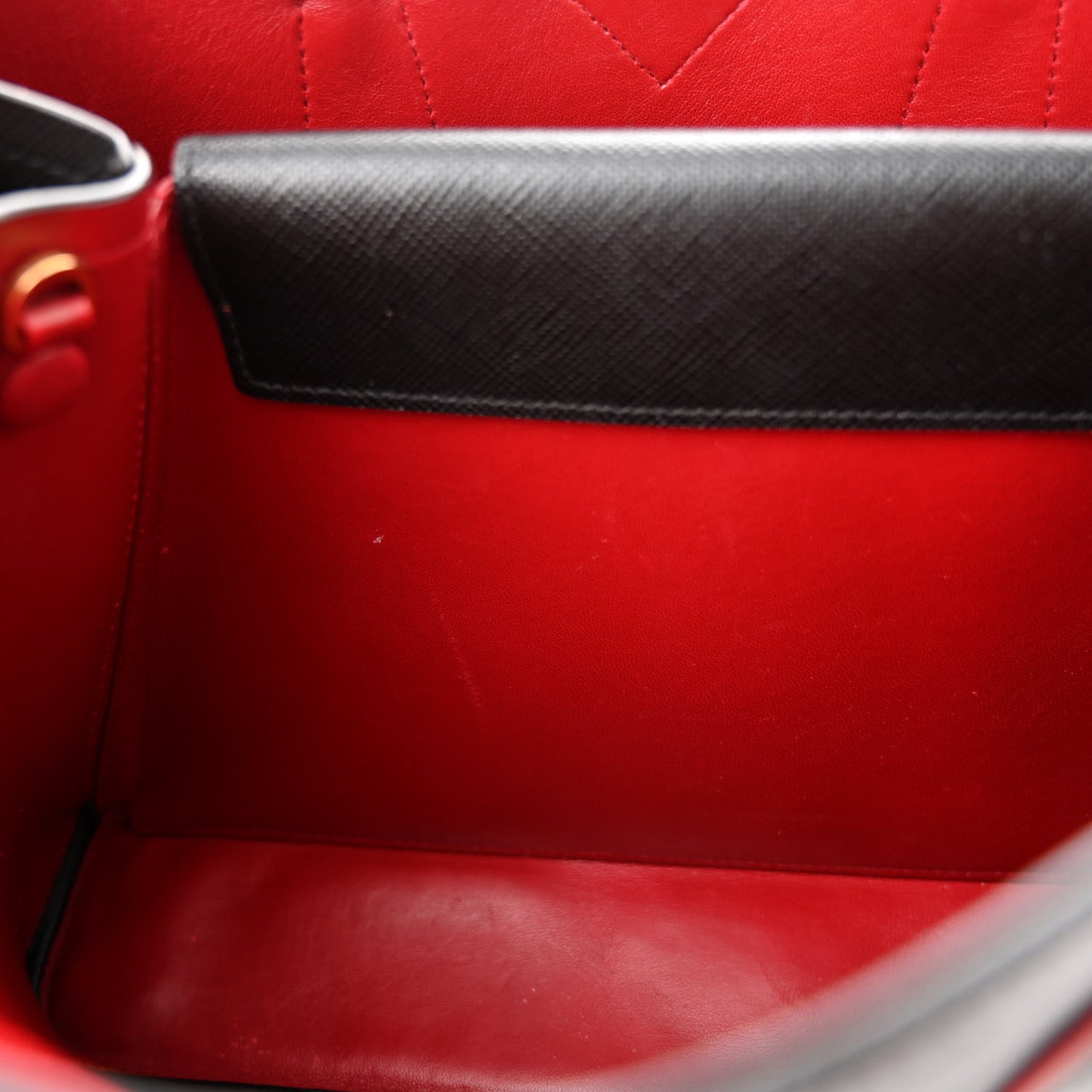 Saffiano Cuir Small Double Bag Black Fuoco