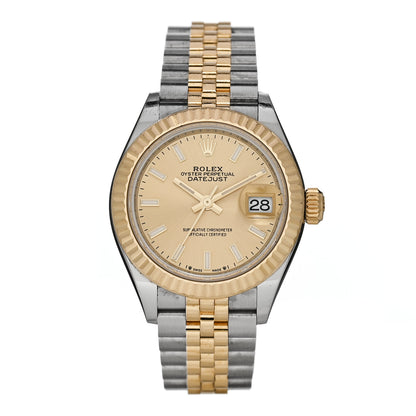 Rolex Stainless Steel 18K Yellow Gold 28mm Oyster Perpetual Datejust Watch Champagne 279173 1 of 5