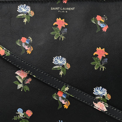 Saint Laurent Calfskin Flower Printed Small Monogram Crossbody Bag Black Multicolor 8 of 16