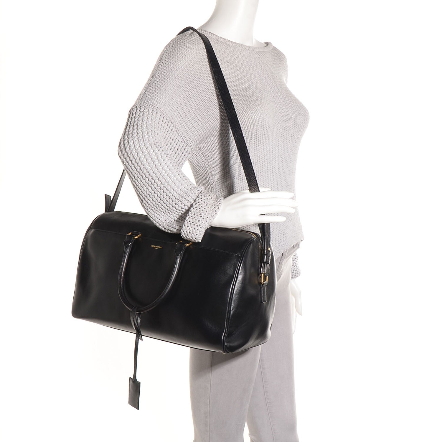 Saint Laurent Calfskin Classic Duffle 12 Black 2 of 11
