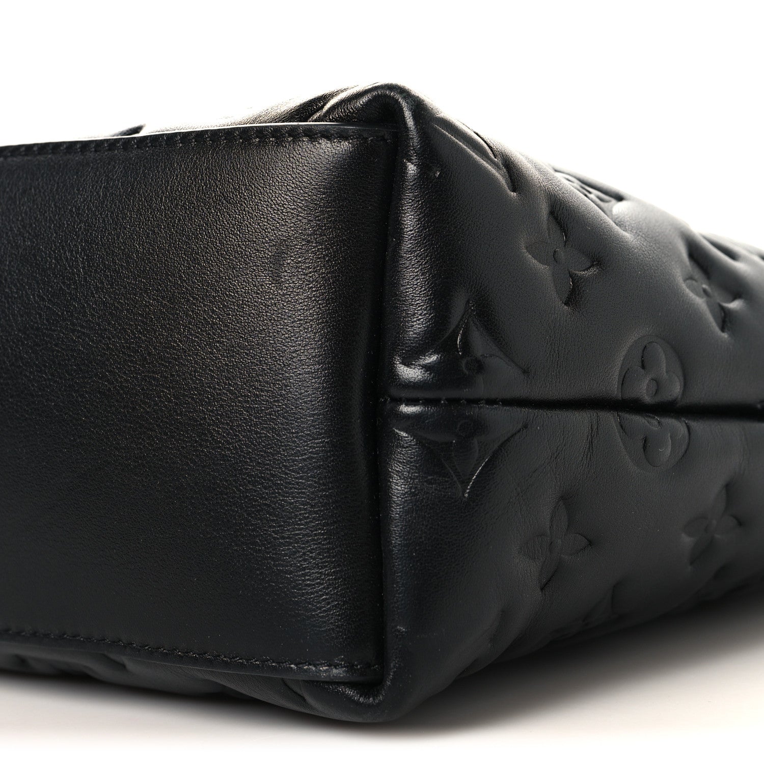 Louis Vuitton Lambskin Embossed Monogram Coussin Hobo MM Black 10 of 12