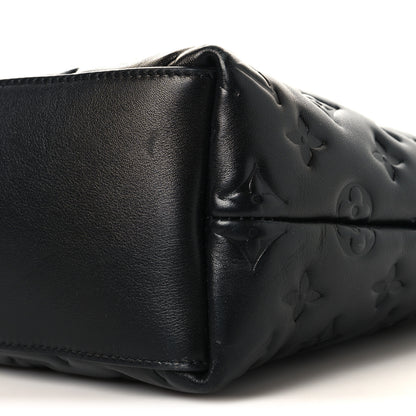 Louis Vuitton Lambskin Embossed Monogram Coussin Hobo MM Black 10 of 12